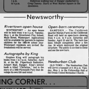 Stephen King Signing April 30 1983 Mr. Paperback Airport Mall Bangor 