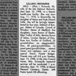 Obituary for LILLIAN L RICHARDS